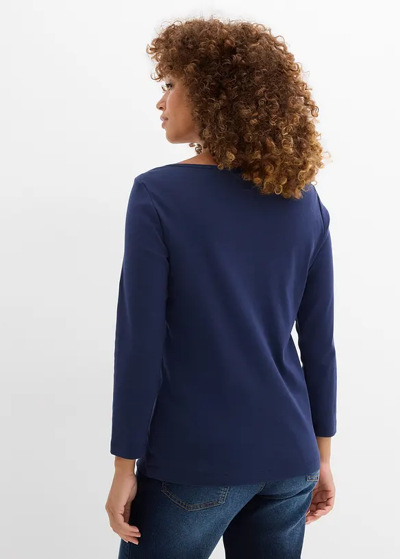 Shirt aus reiner Bio-Baumwolle in blau von hinten (im Anschnitt) - bonprix Shirt aus reiner Bio-Baumwolle in blau von hinten (im Anschnitt) - bonprix