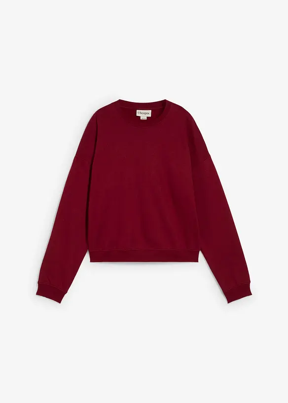 Kurzes Sweatshirt aus reiner Bio-Baumwolle in rot von vorne - bonprix Kurzes Sweatshirt aus reiner Bio-Baumwolle in rot von vorne - bonprix