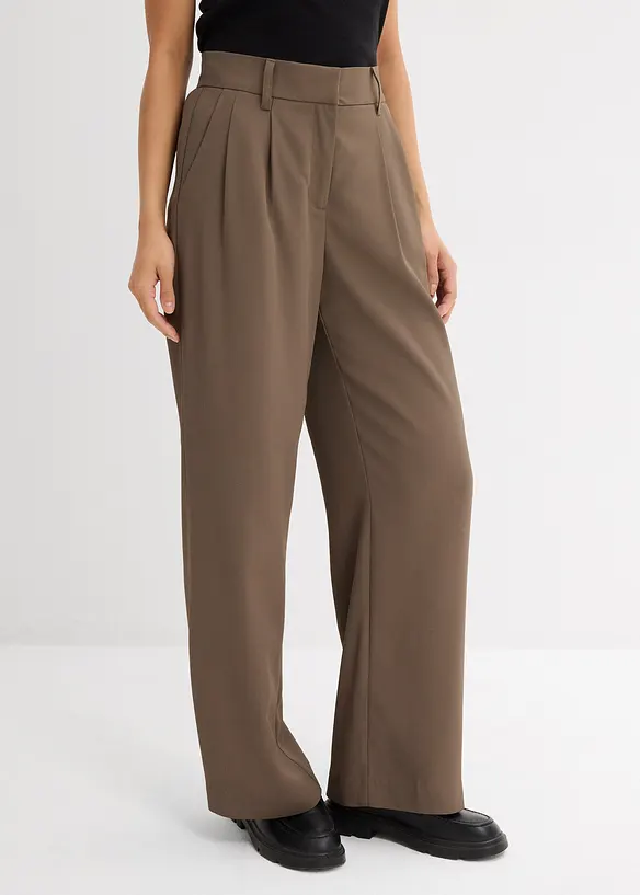 Schlupfhose mit Twill-Struktur in braun von vorne - bonprix
