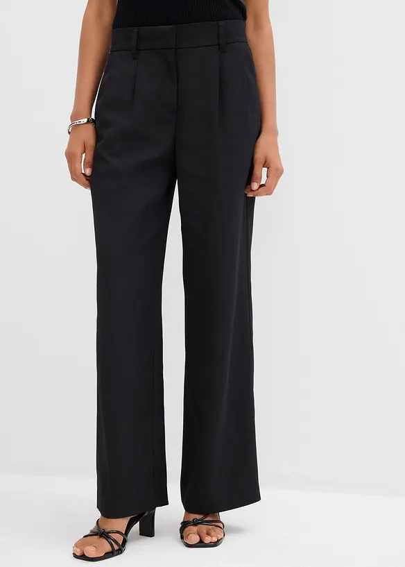 Schlupfhose mit Twill-Struktur in schwarz von vorne - bonprix
