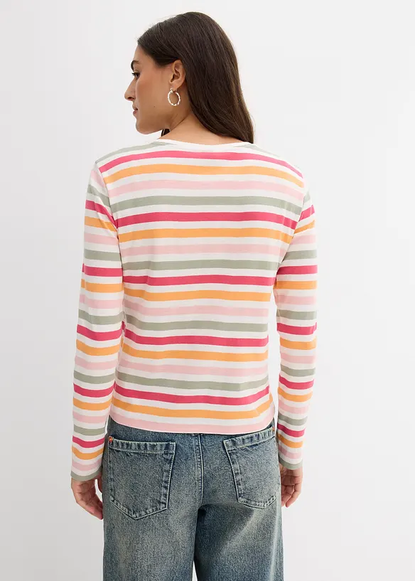 Langarmshirt aus reiner Baumwolle in pink von hinten (im Anschnitt) - bonprix Langarmshirt aus reiner Baumwolle in pink von hinten (im Anschnitt) - bonprix