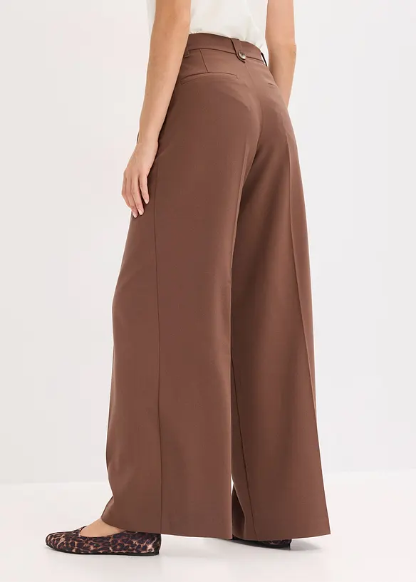 Bundfaltenhose aus fließendem Viskose-Mix in braun von hinten - bonprix Bundfaltenhose aus fließendem Viskose-Mix in braun von hinten - bonprix