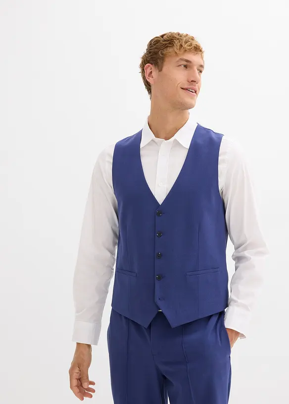 Baukasten Anzugweste, Regular Fit in blau von vorne (im Anschnitt) - bonprix