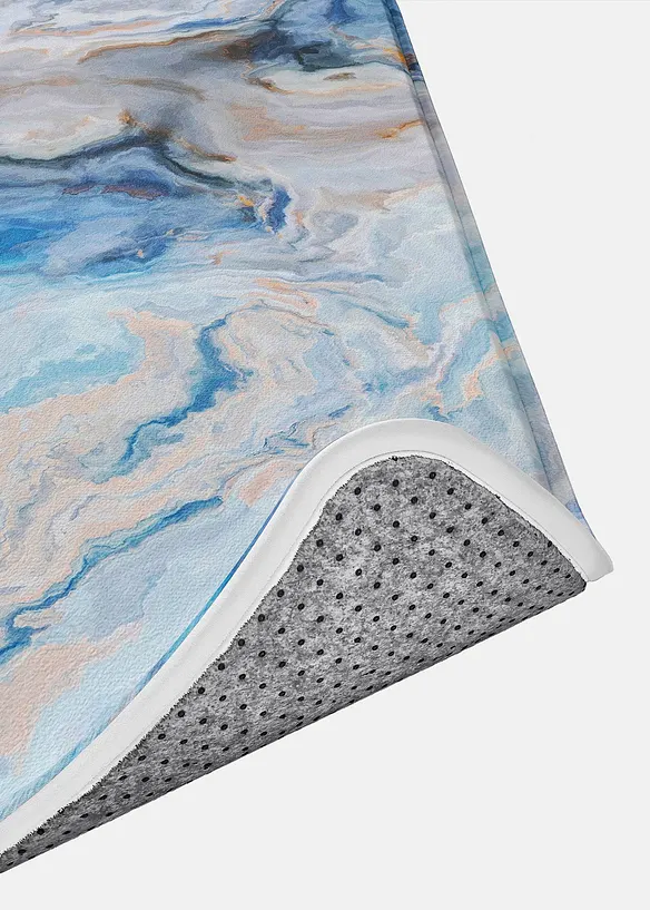 Badematte mit Memory Schaum in blau Detailaufnahme vom Material - bonprix