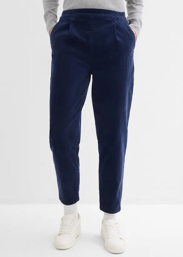Cordhose aus Baumwoll-Mix in blau von vorne - bonprix