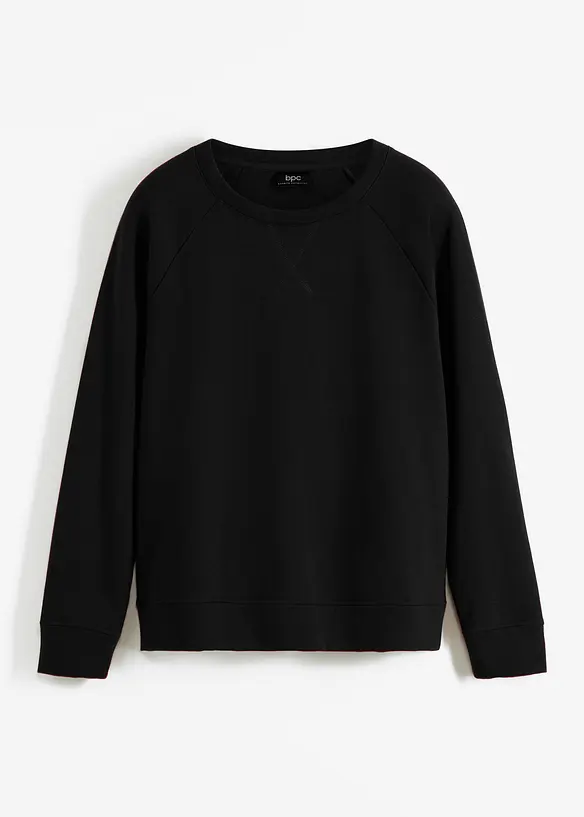 Basic Sweatshirt in schwarz von vorne - bonprix
