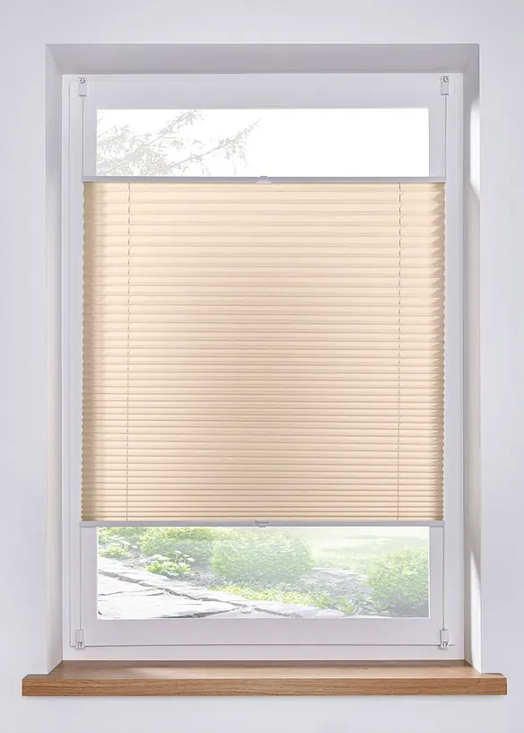 Plissee ohne Bohren in beige - bonprix