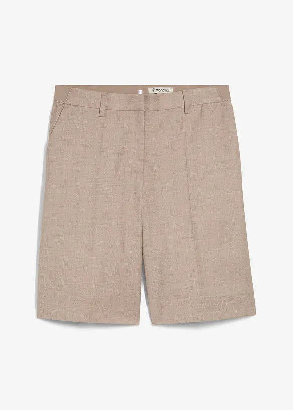 Shorts mit Wollanteil in beige von vorne - bonprix