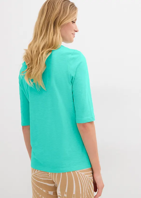 T-Shirt aus reiner Bio-Baumwolle, (2er Pack) in grün von hinten (im Anschnitt) - bonprix T-Shirt aus reiner Bio-Baumwolle, (2er Pack) in grün von hinten (im Anschnitt) - bonprix