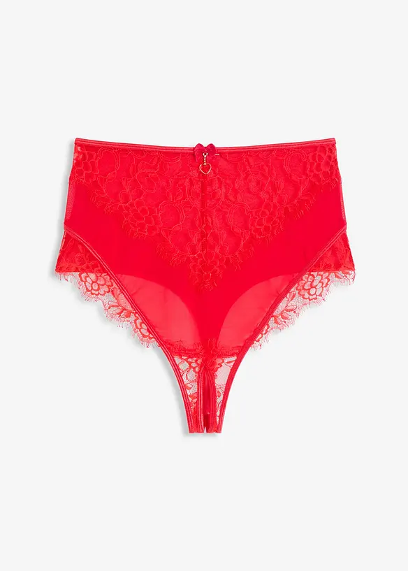 High Waist String ouvert in rot von vorne - bonprix
