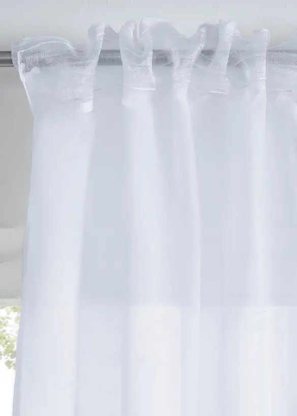 Gardine aus feiner Batist Struktur (1er Pack) in weiß - bonprix