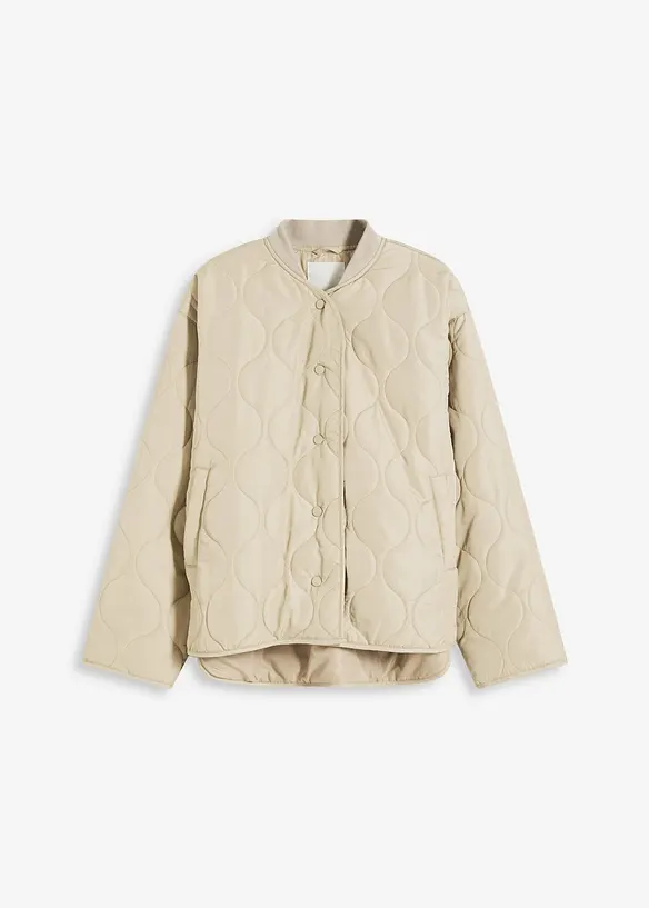 Ultraleichte Steppjacke, Oversized in beige von vorne - bonprix