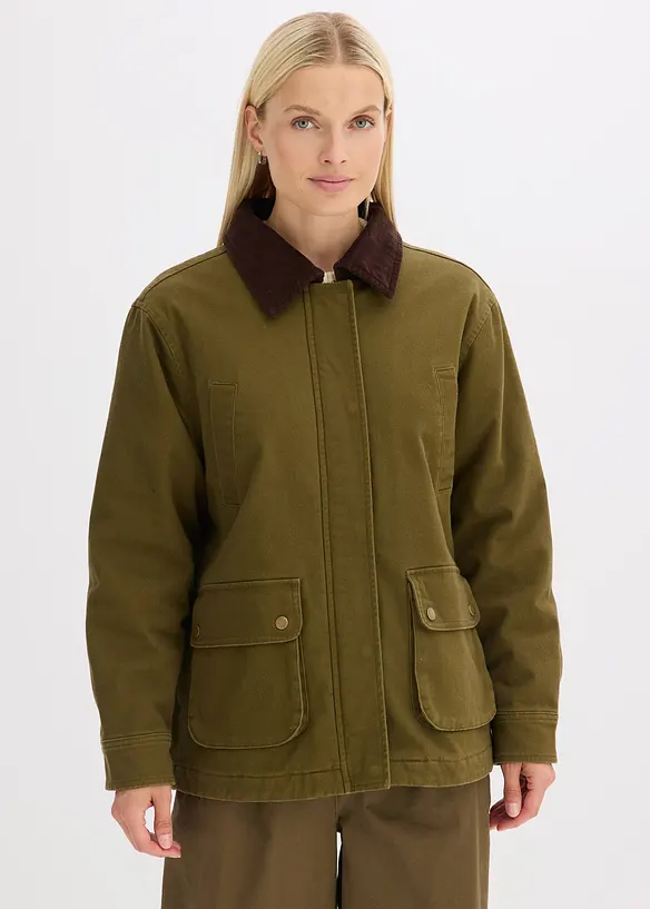 Oversize-Parka in grün von vorne (im Anschnitt) - bonprix
