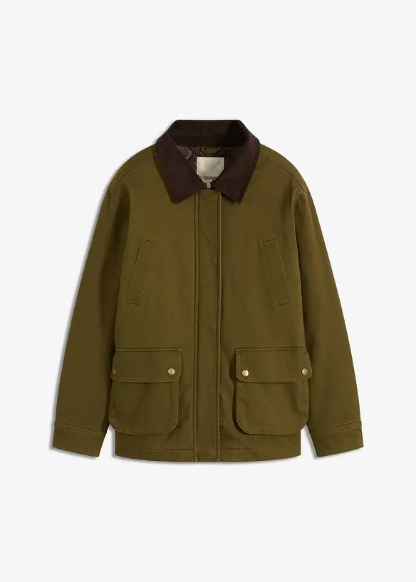 Oversize-Parka in grün von vorne - bonprix