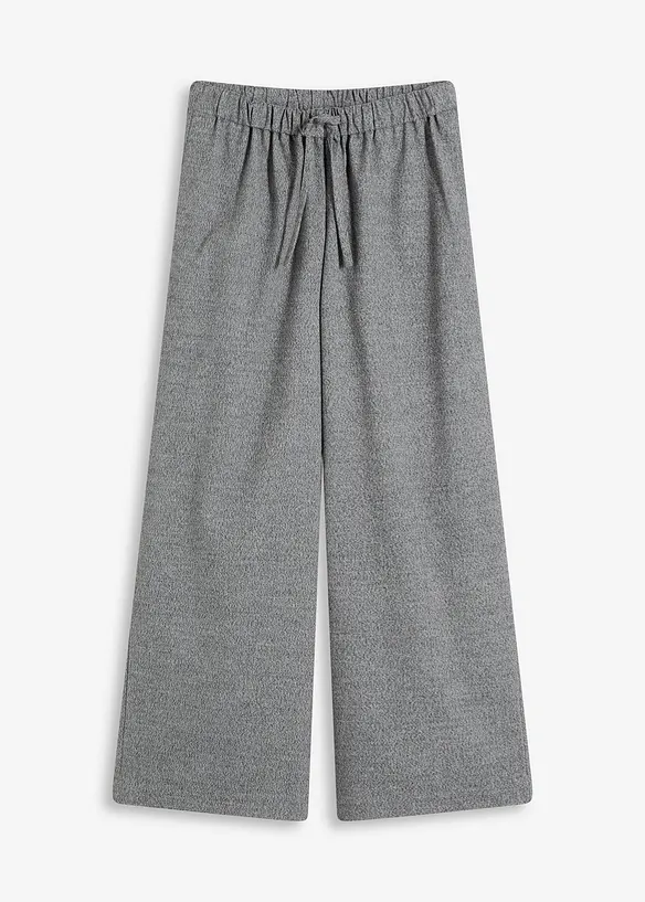Palazzo-Hose in Wolloptik aus Viskose-Mix in grau von vorne - bonprix Palazzo-Hose in Wolloptik aus Viskose-Mix in grau von vorne - bonprix