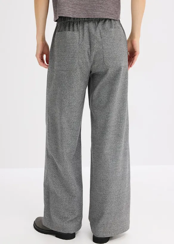 Palazzo-Hose in Wolloptik aus Viskose-Mix in grau von hinten - bonprix Palazzo-Hose in Wolloptik aus Viskose-Mix in grau von hinten - bonprix