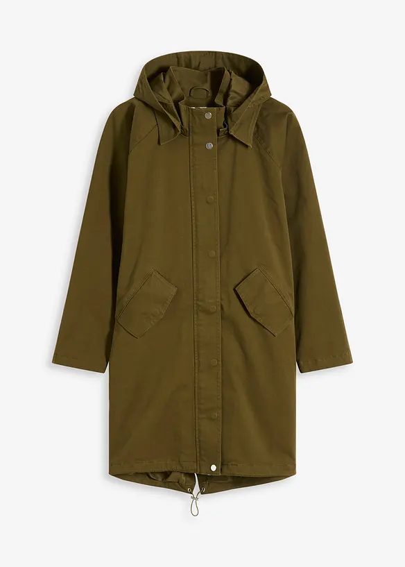 Wasserabweisender Parka in grün von vorne - bonprix