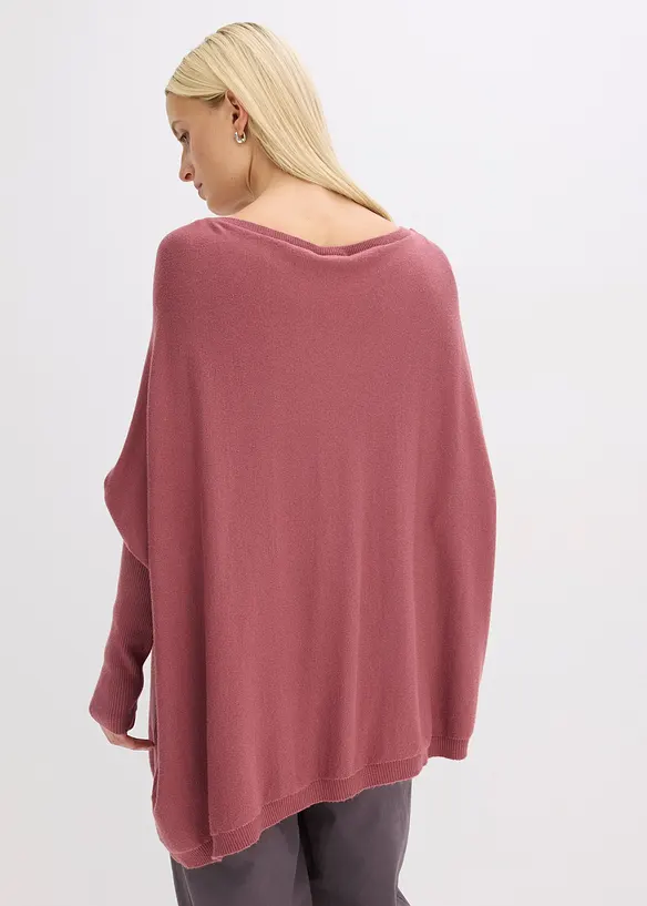 Feinstrickpullover aus feinem Viskose-Mix in lila von hinten (im Anschnitt) - bonprix
