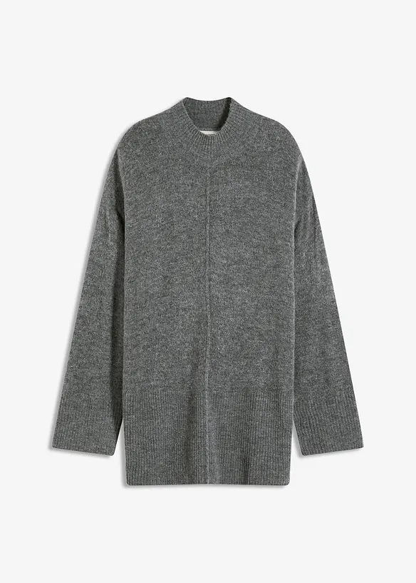 Oversize-Pullover in grau von vorne - bonprix