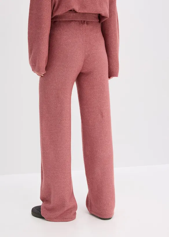 Strickhose in lila von hinten - bonprix