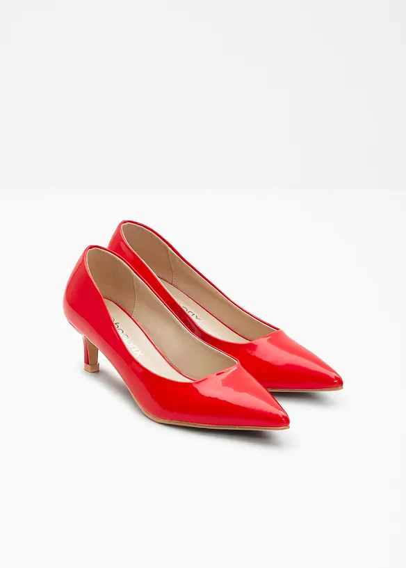 Pumps in Lack-Optik in rot - bonprix