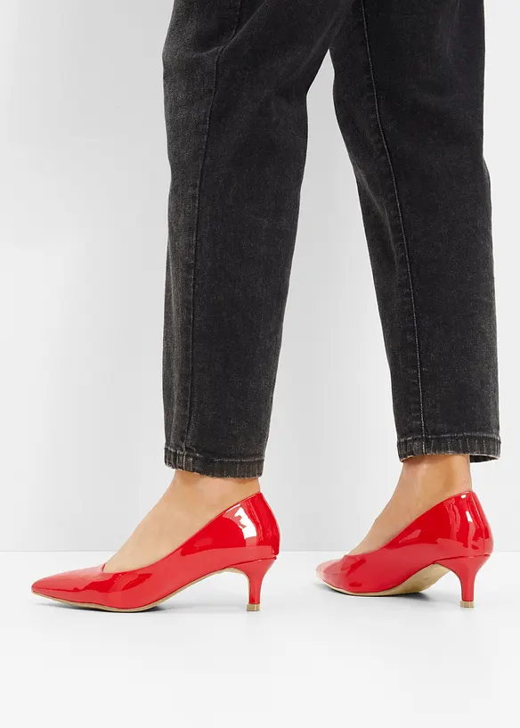 Pumps in Lack-Optik in rot - bonprix
