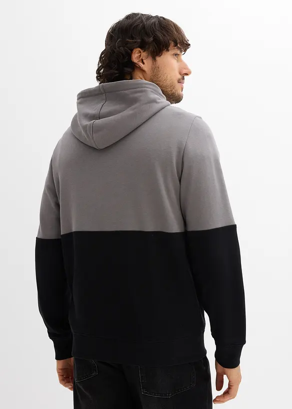 Hoodie aus reiner Bio-Baumwolle in schwarz von hinten (im Anschnitt) - bonprix