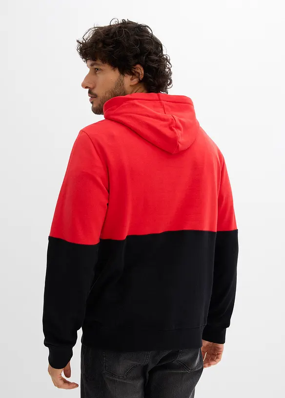 Hoodie aus reiner Bio-Baumwolle in schwarz von hinten (im Anschnitt) - bonprix