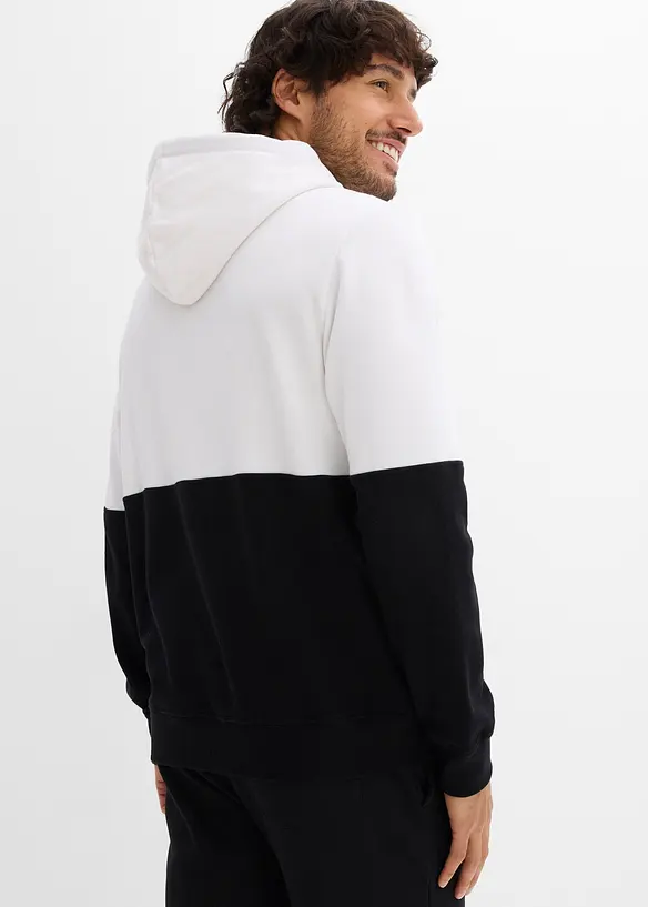 Hoodie aus reiner Bio-Baumwolle in schwarz von hinten (im Anschnitt) - bonprix