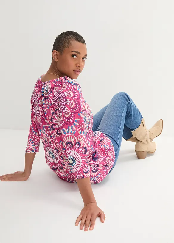 Shirt aus reiner Bio-Baumwolle in pink von hinten (im Anschnitt) - bonprix