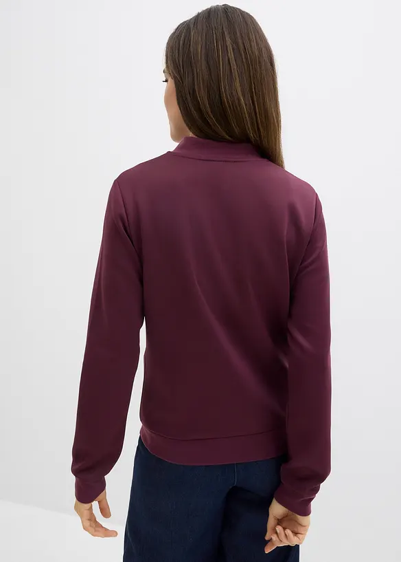 Sweatjacke aus Scuba mit Reißverschluss in rot von hinten (im Anschnitt) - bonprix