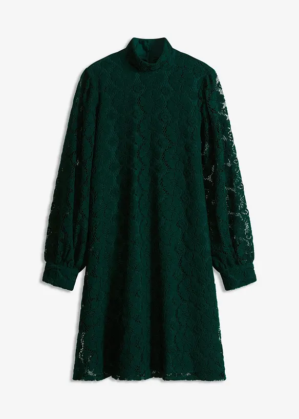 Minikleid aus Spitze in grün von vorne - bonprix