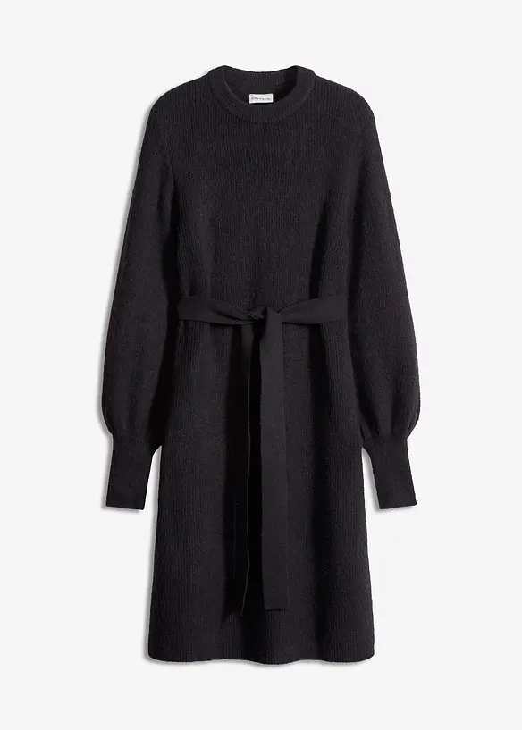 Strickkleid in schwarz von vorne - bonprix