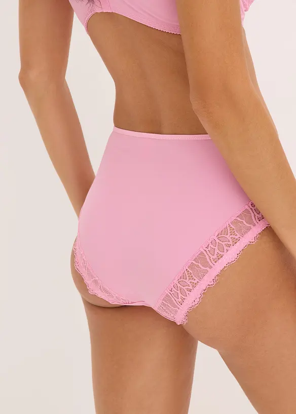 Maxislip mit zarter Spitze in rosa von hinten - bonprix