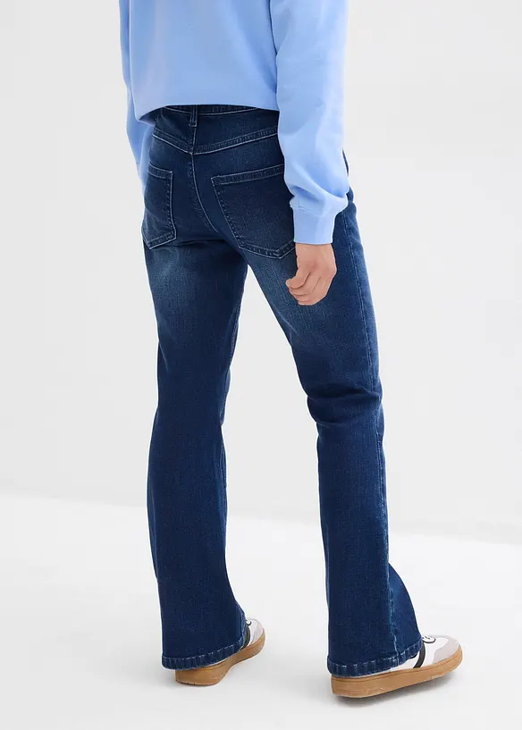 Flared-Jeans Low Waist in blau von hinten - bonprix