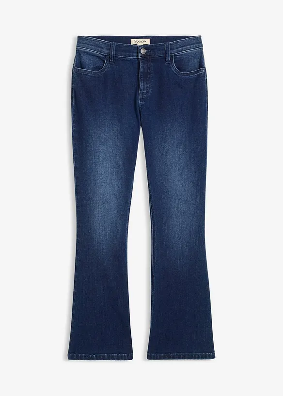 Flared-Jeans Low Waist in blau von vorne - bonprix