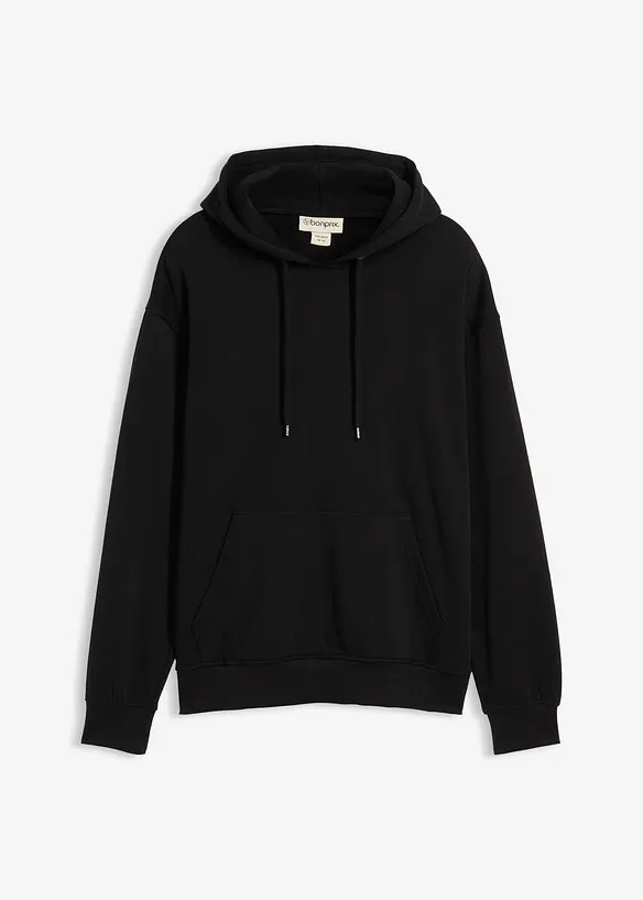 Hoodie in Loose Fit in schwarz von vorne - bonprix