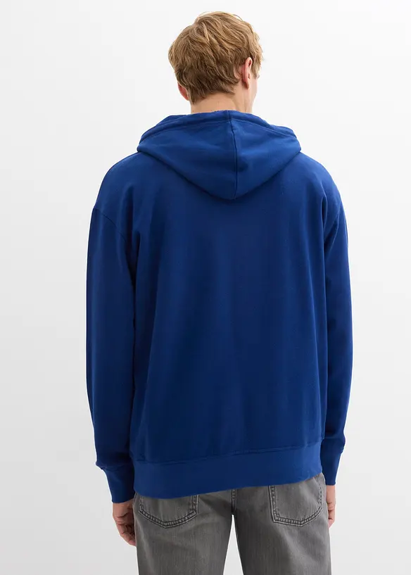 Hoodie in Loose Fit in blau von hinten (im Anschnitt) - bonprix
