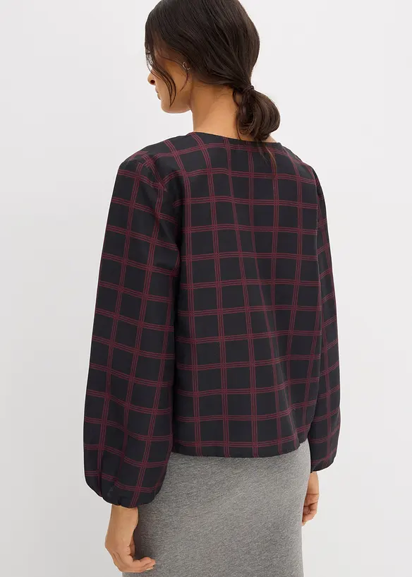 Weite Bluse aus softer Viskose in schwarz von hinten (im Anschnitt) - bonprix