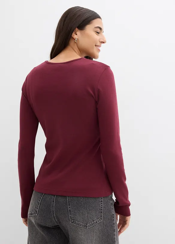 Langarmshirt aus reiner Bio-Baumwolle in rot von hinten (im Anschnitt) - bonprix Langarmshirt aus reiner Bio-Baumwolle in rot von hinten (im Anschnitt) - bonprix