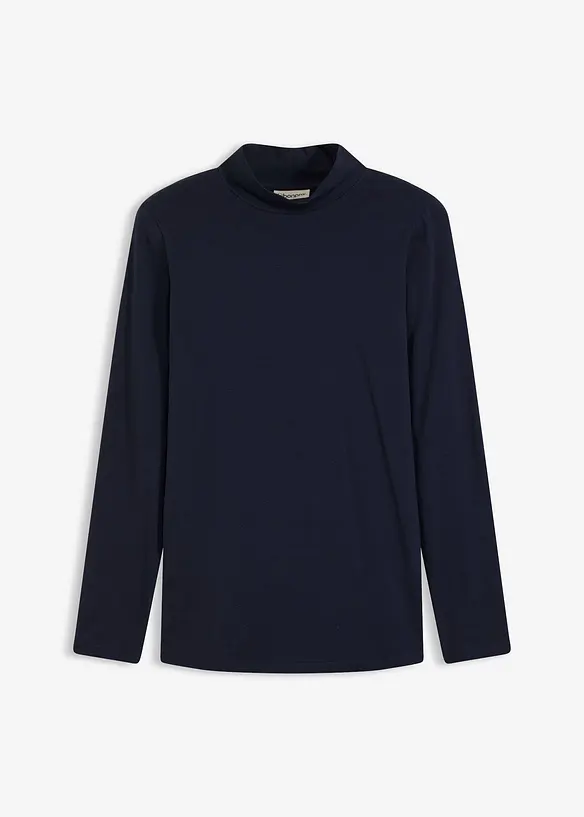 Figurbetontes Langarmshirt in blau von vorne - bonprix Figurbetontes Langarmshirt in blau von vorne - bonprix
