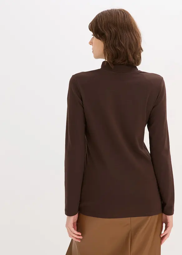 Figurbetontes Langarmshirt in braun von hinten (im Anschnitt) - bonprix