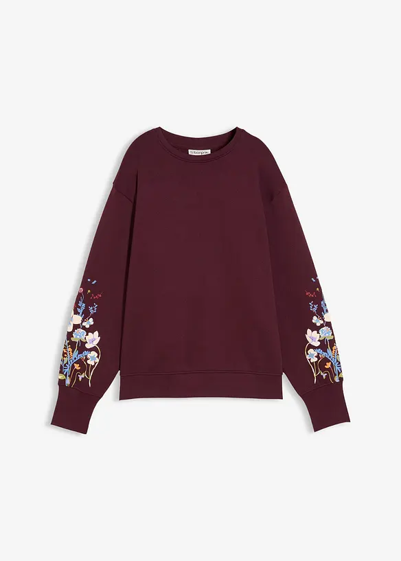 Sweatshirt aus Baumwoll-Mix in rot von vorne - bonprix