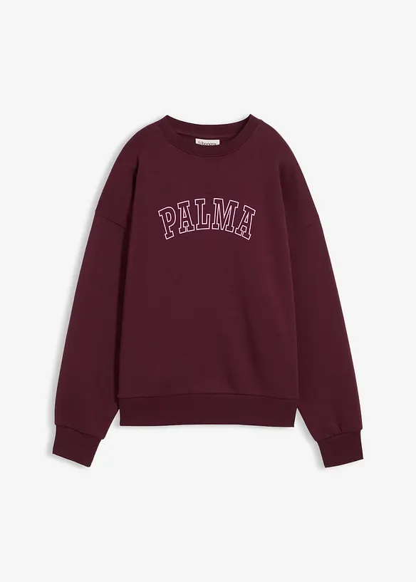 Oversize-Sweatshirt aus Baumwoll-Mix in rot von vorne - bonprix