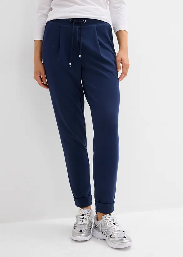 Schlupfhose mit fließender Viskose in blau von vorne - bonprix Schlupfhose mit fließender Viskose in blau von vorne - bonprix