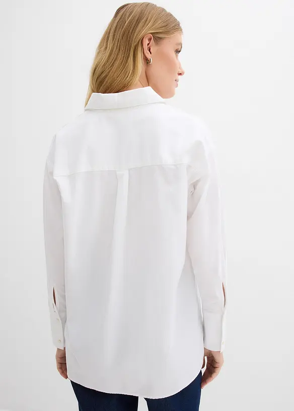 Oxford-Bluse aus Bio-Baumwolle in weiß von hinten (im Anschnitt) - bonprix