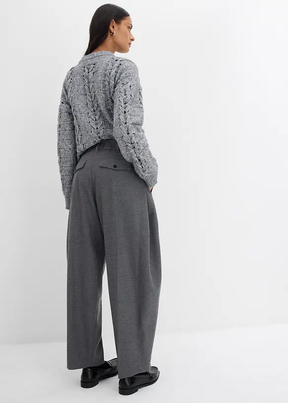 Hose mit Bequembund aus Viskose-Mix in grau von hinten - bonprix Hose mit Bequembund aus Viskose-Mix in grau von hinten - bonprix