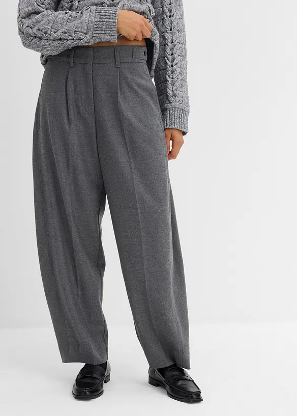 Hose mit Bequembund aus Viskose-Mix in grau von vorne - bonprix Hose mit Bequembund aus Viskose-Mix in grau von vorne - bonprix