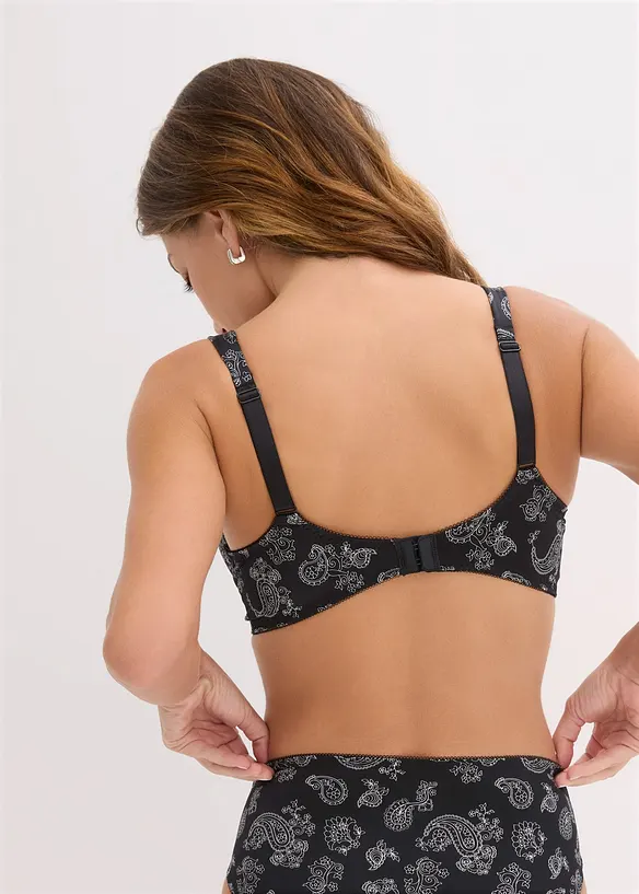 Schalen-BH mit gepolsterten Trägern in schwarz von hinten (im Anschnitt) - bonprix