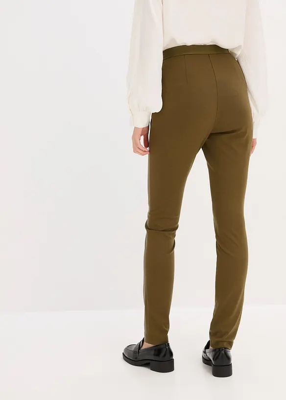 Lederimitat-Hose im Punto di Roma Mix in grün von hinten - bonprix